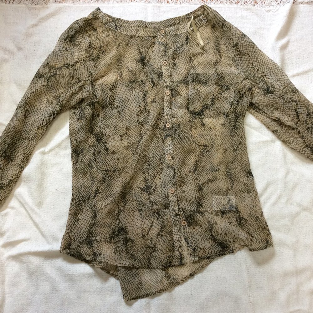Urban Outfitters leopard chic see-through dress shirt